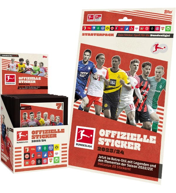 Topps Bundesliga Cromos 2022/2023 - Starterpack + Caixa de 50 saquetas