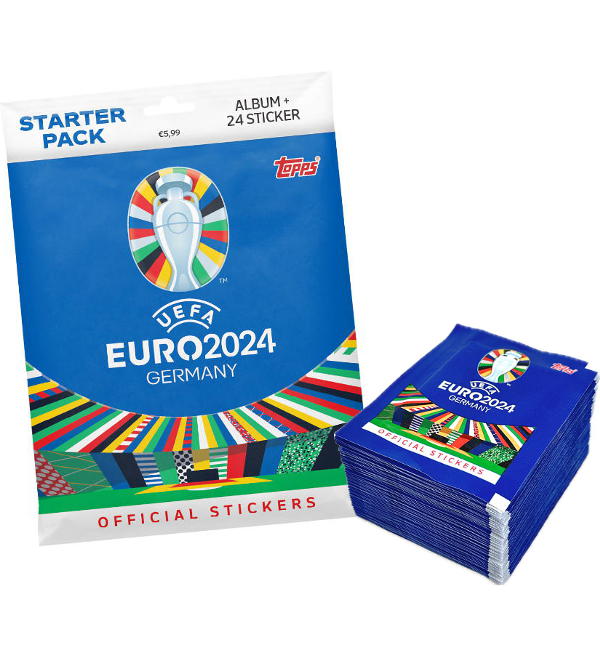Topps EURO 2024 Cromos Starter Pack + 24 Cromos) + 50